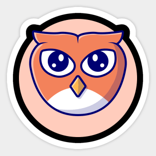 Cute Owl Cartoon Vector Icon Illustration (2) Sticker